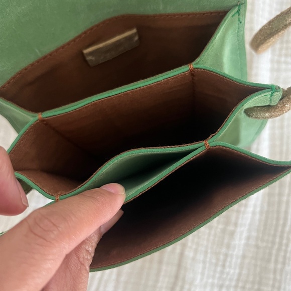 maje Vintage Gold Leather Crossbody Bag - Picture 6 of 15